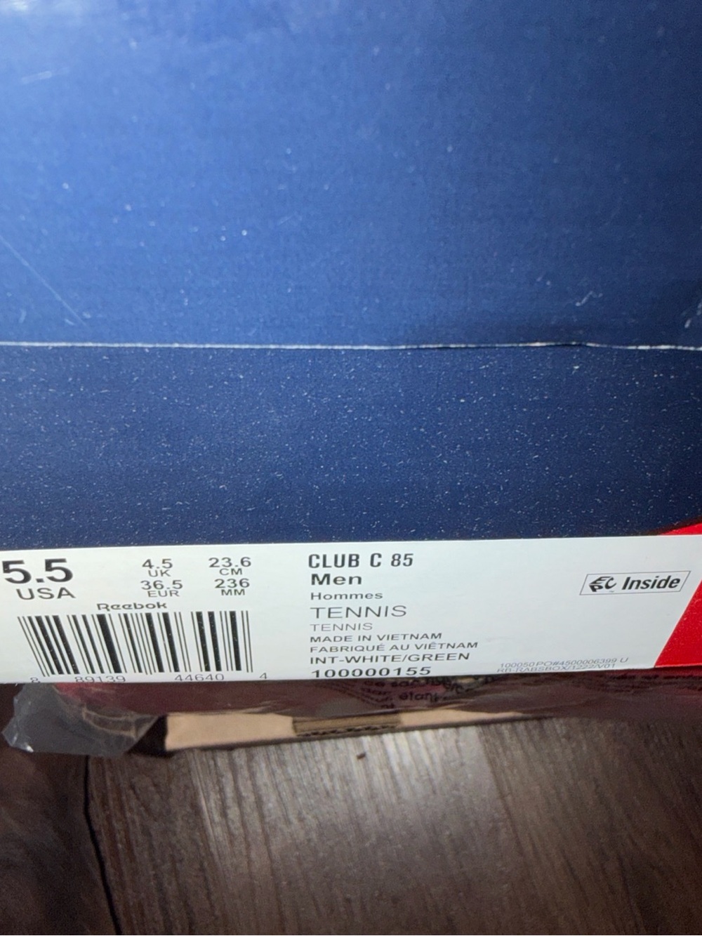 Size 5.5 Men's Reebok Classic Club C 85 Sneakers AR0456/100000155 White/Green - Picture 5 of 5